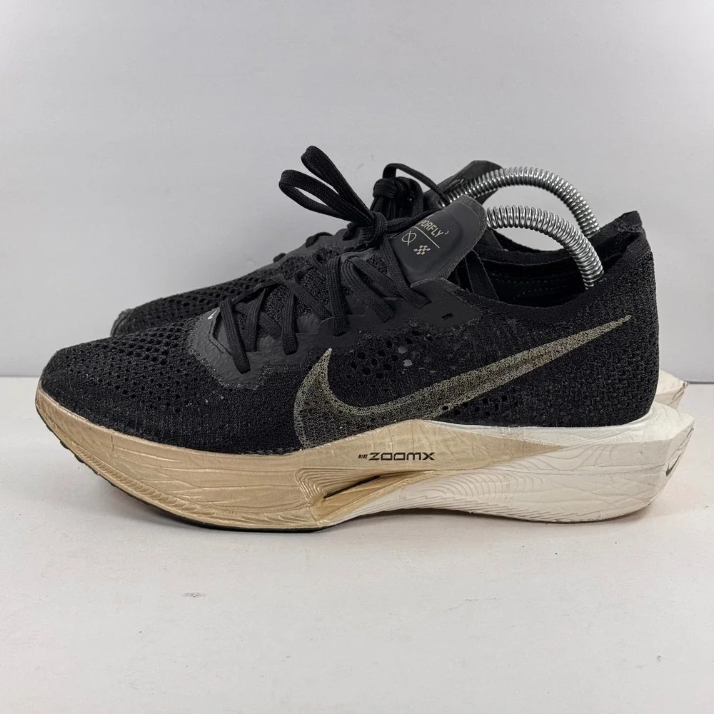 Nike Vaporfly 3 Black Metallic‎ Gold Running Shoes DV4129-001 Mens 7.5